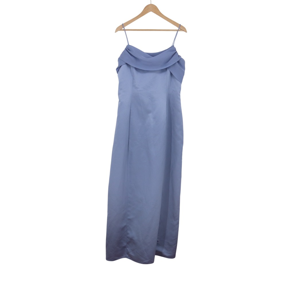 Michaelangelo Dress Womens 14 Blue Draped Ruffle Back Formal Gown Excellent